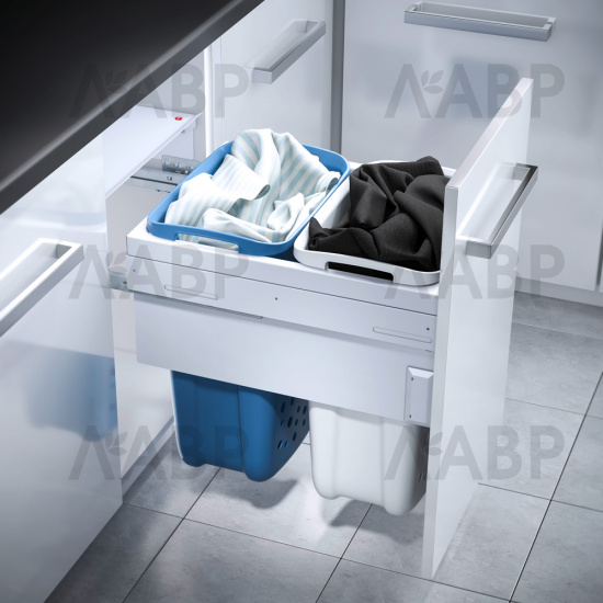 выдвижная система Laundry Carrier в базу 450мм с 2 корзинами для белья/3270461  / 25585 / оптом и в розницу / мебельная фурнитура "ЛАВР"