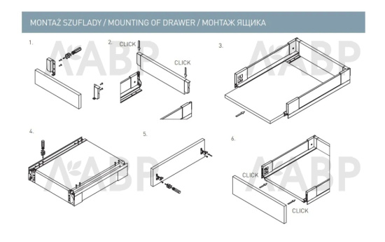 ящик GTV AXIS PRO GLASS 86*450мм, доводчик, 40кг, антрацит/PB-AXISPRO-GLASS-KPL450A / 09960 / оптом и в розницу / мебельная фурнитура "ЛАВР"