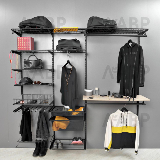Гардероб LR/штанга круглая, LIGROOM, L=600, чёрный матовый / LR0180.VP060.BKMPC.RU / 84078 / оптом и в розницу / мебельная фурнитура "ЛАВР"
