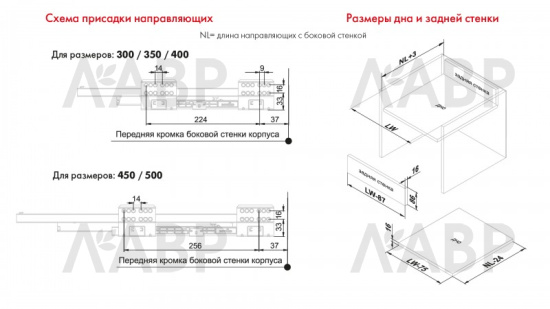 Выдвижной ящик СТАРТ тонкий с доводчиком 115*500мм серый SB18GR.1/500 Boyard / 709434 / оптом и в розницу / мебельная фурнитура "ЛАВР"