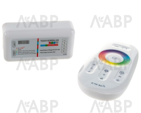 Контроллер для светодиодной ленты многоцветной RGB+White 6A 12-24В  / 33103 / оптом и в розницу / мебельная фурнитура "ЛАВР"