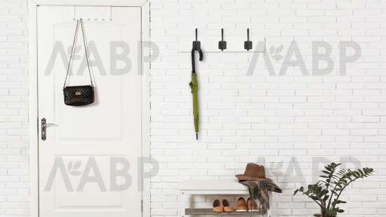 Крючок мебельный двухрожковый черный K217BL.9 Boyard / 707159 / оптом и в розницу / мебельная фурнитура "ЛАВР"