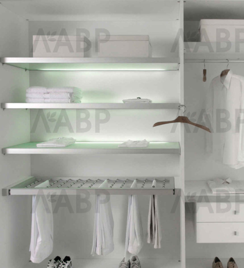 Клипса светодиодная для стеклянной полки 0,25Вт 12В холодный белый пластик GTV / 33116 / оптом и в розницу / мебельная фурнитура "ЛАВР"