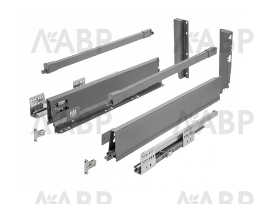 ящик GTV MODERN BOX PRO 199*450мм, доводчик, 40кг, антрацит/PB-MBPRO-KPL450C / 09875 / оптом и в розницу / мебельная фурнитура "ЛАВР"