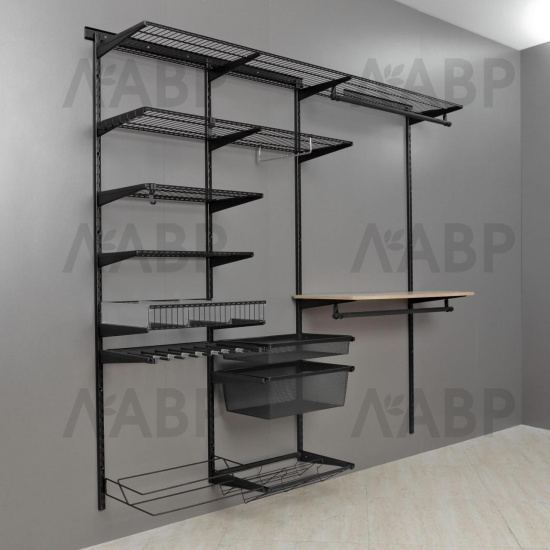 Гардероб LR/штанга круглая, LIGROOM, L=600, чёрный матовый / LR0180.VP060.BKMPC.RU / 84078 / оптом и в розницу / мебельная фурнитура "ЛАВР"