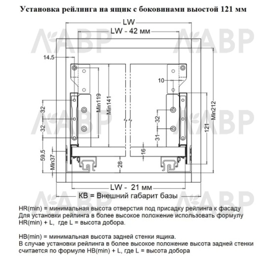 Firmax Slimline комплект рейлингов, квадратный 500мм, антрацит/FRM0350.96/RL / 509136 / оптом и в розницу / мебельная фурнитура "ЛАВР"