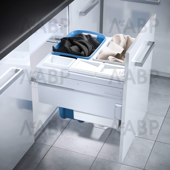 выдвижная система Laundry Carrier в базу 600мм с 4 корзинами, белая/3270611 / 25587 / оптом и в розницу / мебельная фурнитура "ЛАВР"