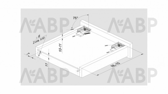 направляющие 100% скрытого монтажа 350 мм/DB8981Zn/350 B-Slide (10) / 709584-1 / оптом и в розницу / мебельная фурнитура "ЛАВР"