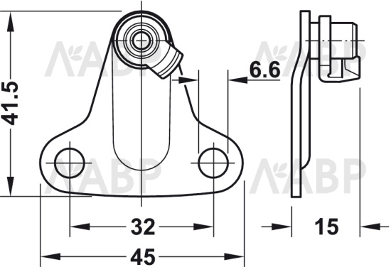 Крепление к корпусу механизма Huwilift Duo Standard/Forte никель 373.66.694 Hafele / 49042 / оптом и в розницу / мебельная фурнитура "ЛАВР"