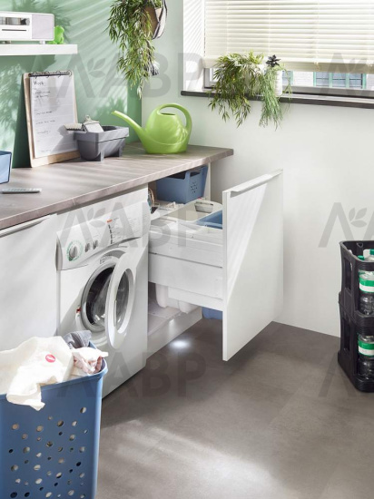 выдвижная система Laundry Carrier в базу 600мм с 4 корзинами, белая/3270611 / 25587 / оптом и в розницу / мебельная фурнитура "ЛАВР"