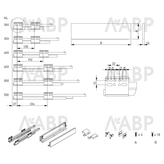 Выдвижной ящик AXIS PRO под духовку с доводчиком 69*500мм белый PB-AXISPRO-KPL69-500-10 GTV / 09526 / оптом и в розницу / мебельная фурнитура "ЛАВР"