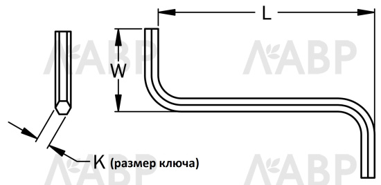 Ключ к шестиграннику Z-образный / 21074 / оптом и в розницу / мебельная фурнитура "ЛАВР"
