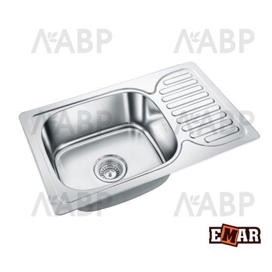 мойка EMAR 6642 нерж.сталь врезная 660*420*180*0,8 / 62696 / оптом и в розницу / мебельная фурнитура "ЛАВР"