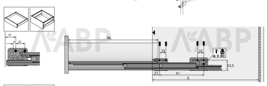 Выдвижной ящик ArciTech 94*650мм, БЕЗ направляющих белый 9149306 Hettich / 97377 / оптом и в розницу / мебельная фурнитура "ЛАВР"