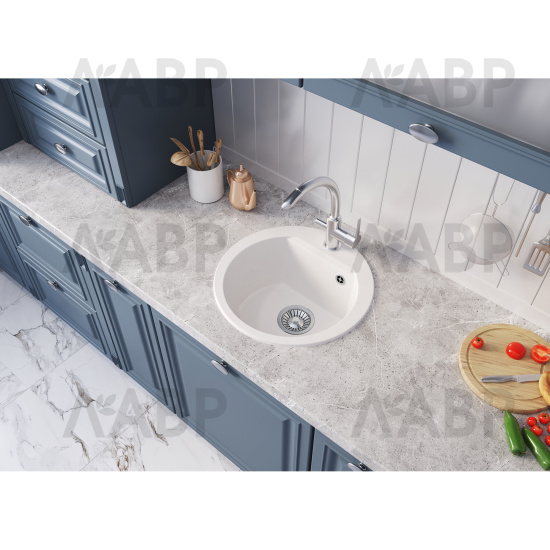 Мойка мраморная Atol 460 №16 черный d460*200мм / 62617 / оптом и в розницу / мебельная фурнитура "ЛАВР"