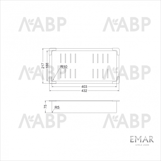 корзина 410 EMAR (к мойке EMB-101/116) / 62873 / оптом и в розницу / мебельная фурнитура "ЛАВР"