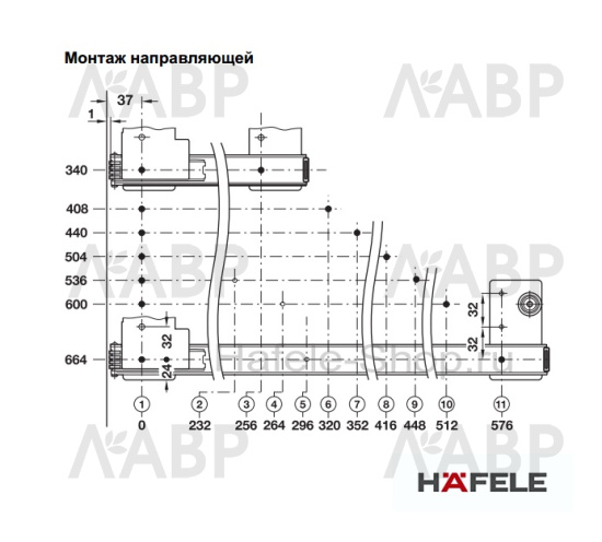 #Slido Eclipse 16 IF/VF фурнитура для поворотно-выдвижных дверей 504мм/408.25.350 / 94213 / оптом и в розницу / мебельная фурнитура "ЛАВР"