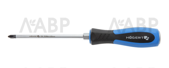 Отвертка силовая с металлическим затыльником PH2 125мм CrV/HT1S072 Hoegert / 58059 / оптом и в розницу / мебельная фурнитура "ЛАВР"