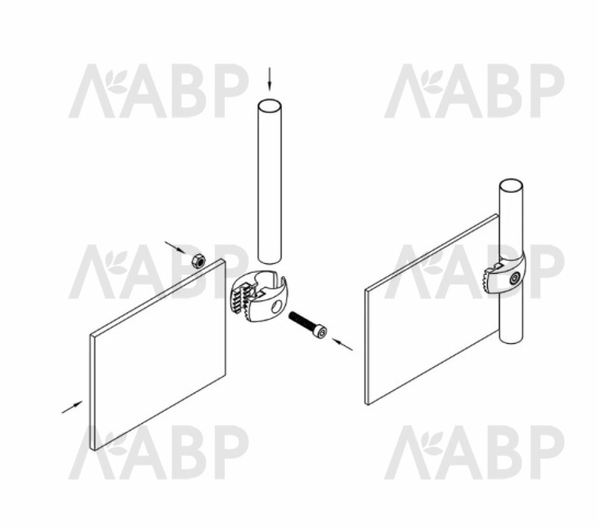 держатель д/ стекла и панелей металл без вставки/R7 Vacuum (200) / 28028-2 / оптом и в розницу / мебельная фурнитура "ЛАВР"