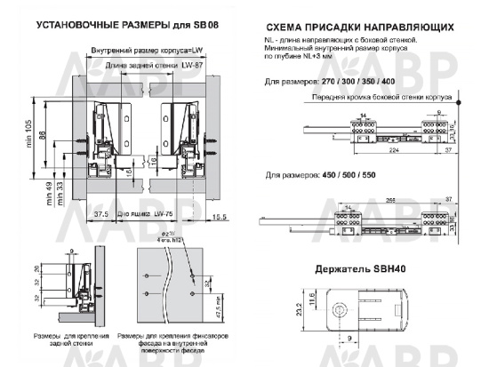 СТАРТ держатель продольного рейлинга SBR08 и SBR09, графит SBH40/GRPH (100) / 709541 / оптом и в розницу / мебельная фурнитура "ЛАВР"