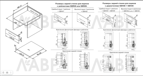 Комплект продольных круглых рейлингов 450мм для ящика СТАРТ белый SBR08/W/450 Boyard / 709407 / оптом и в розницу / мебельная фурнитура "ЛАВР"
