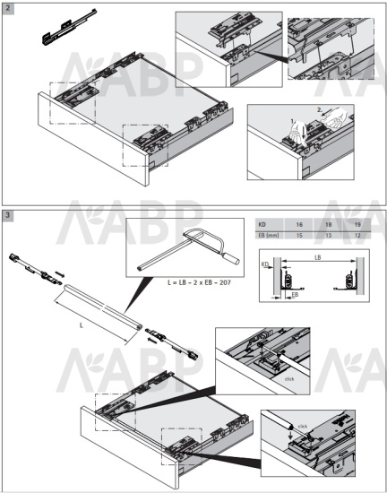 Механизм Push-to-Open Silent с нагрузкой до 20кг для ящиков ArciTech 9241049 Hettich / 37725 / оптом и в розницу / мебельная фурнитура "ЛАВР"