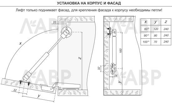 Газовый лифт нагрузка 80Н секретерный GL103GR/80/3 Boyard / 706048 / оптом и в розницу / мебельная фурнитура "ЛАВР"