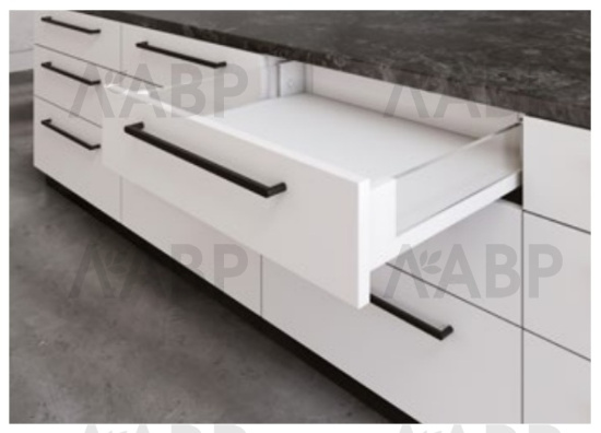 ящик GTV AXIS PRO GLASS 86*450мм, доводчик, 40кг, белый/PB-AXISPRO-GLASS-KPL450A1 / 09961 / оптом и в розницу / мебельная фурнитура "ЛАВР"
