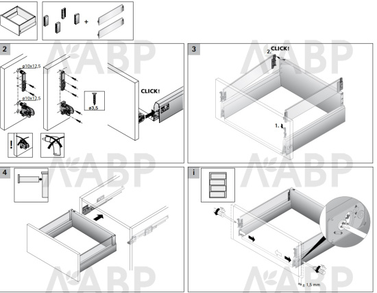 Выдвижной ящик ArciTech с надставками DesignSide 186/94*500мм, БЕЗ напрвляющих антрацит 9150551 Hettich / 97013 / оптом и в розницу / мебельная фурнитура "ЛАВР"