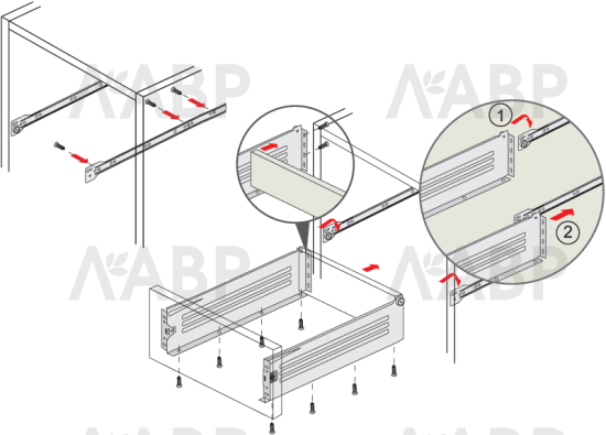Металлобоксы 450*86мм белые MB08601W/450 Boyard / 709092 / оптом и в розницу / мебельная фурнитура "ЛАВР"
