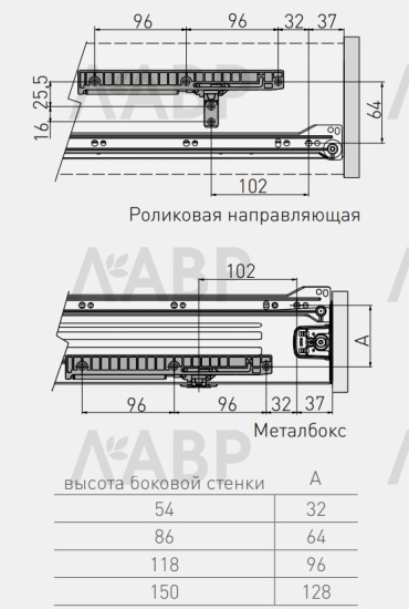 Доводчик для металбоксов АМ-МВ SOFT-Р2 GTV / 09151 / оптом и в розницу / мебельная фурнитура "ЛАВР"