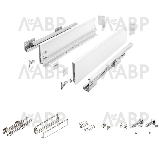 ящик GTV AXIS PRO 86*350мм, доводчик, 40кг, антрацит/PB-AXISPRO-KPL350A / 09583 / оптом и в розницу / мебельная фурнитура "ЛАВР"
