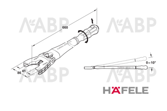 Ключ AXILO для регулировки высоты ножки 637.76.360 Hafele / 49723 / оптом и в розницу / мебельная фурнитура "ЛАВР"